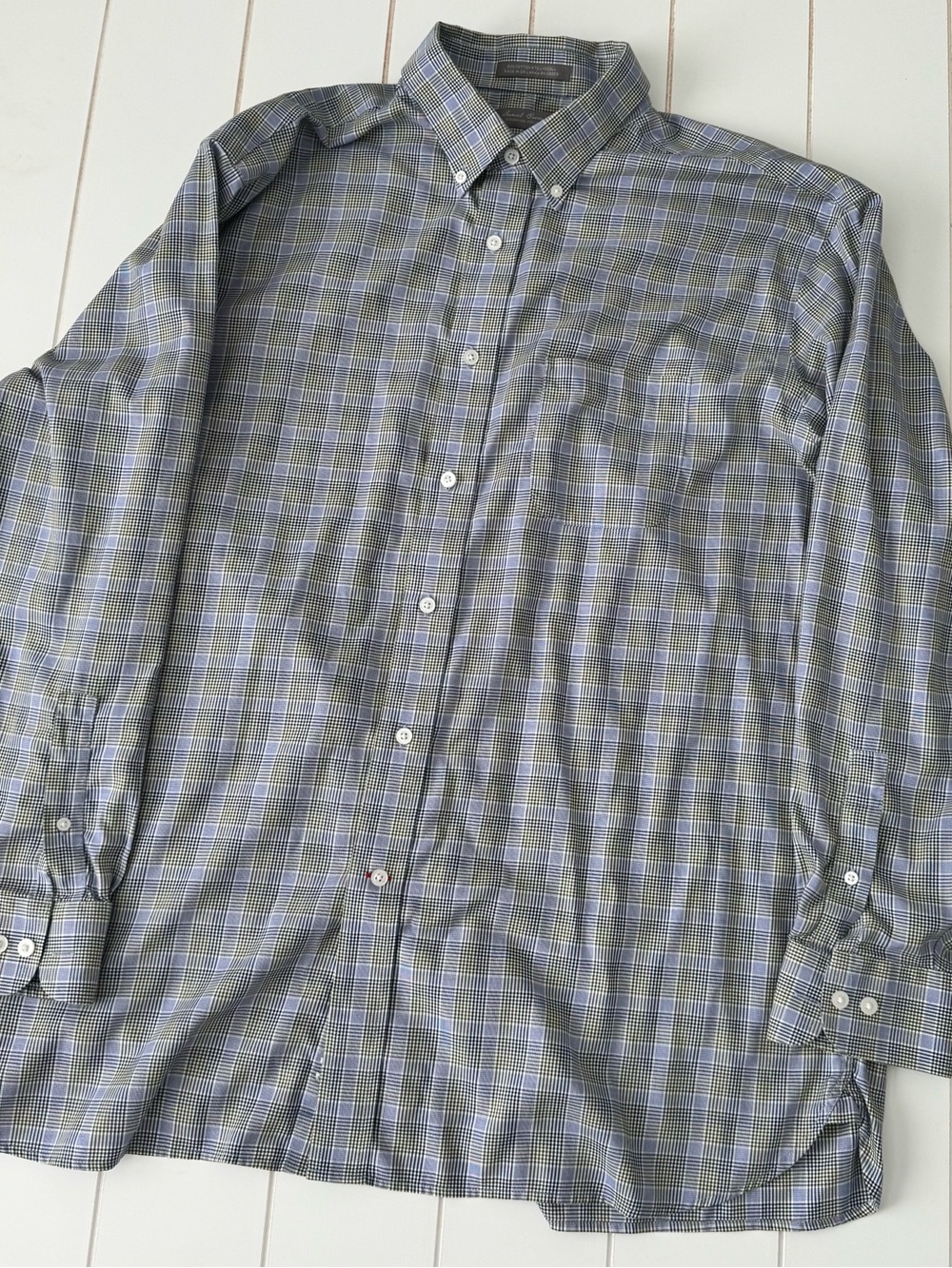 Daniel Cremieux Gray and Blue Plaid Button-Down Shirt